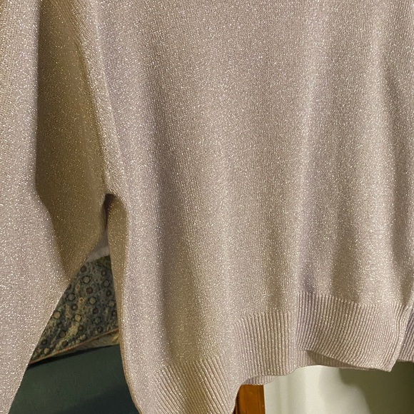 Dress Barn Shimmering Silver Turtleneck Sweater - Picture 4 of 5